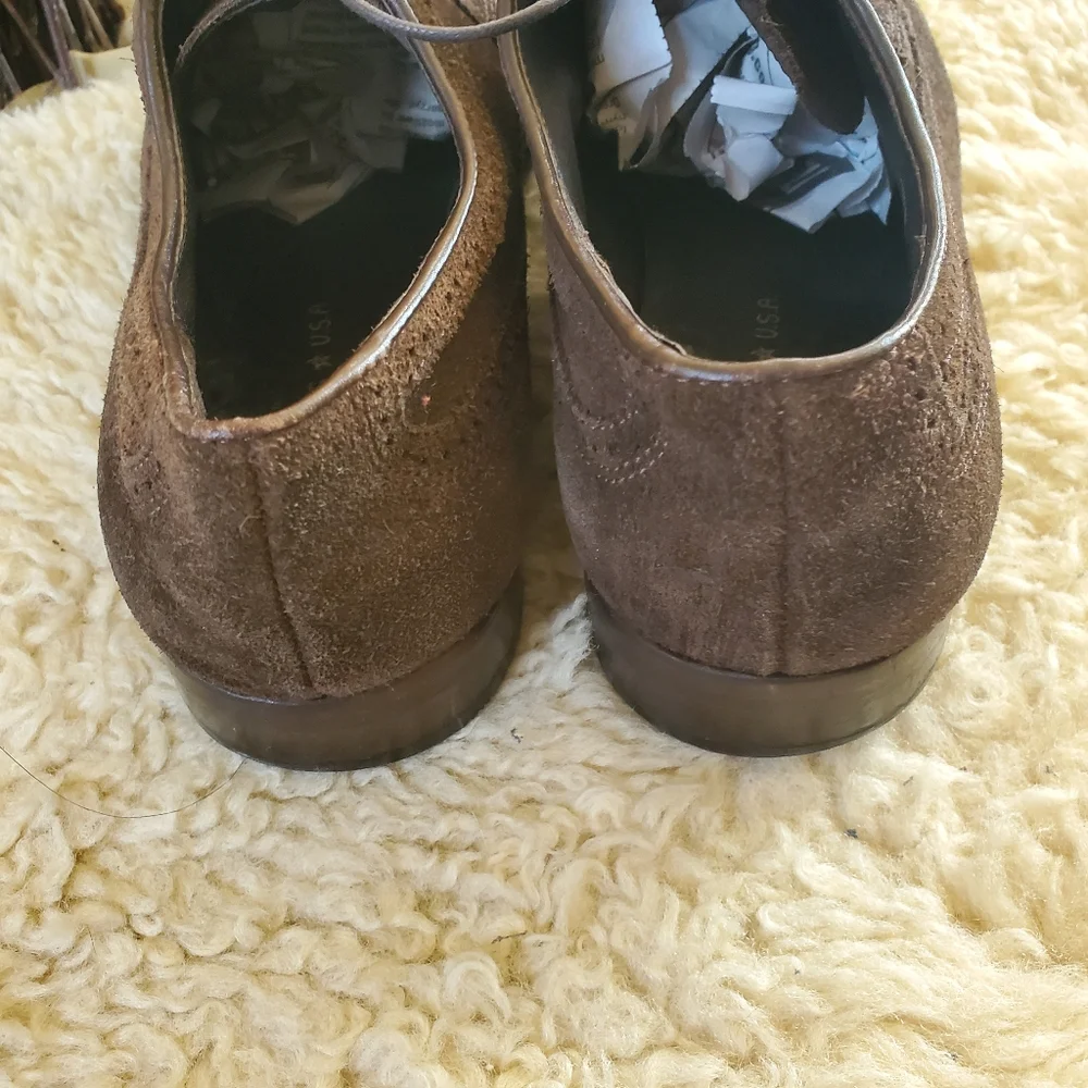 John Varvatos USA sz 9‎ brown suede oxfords